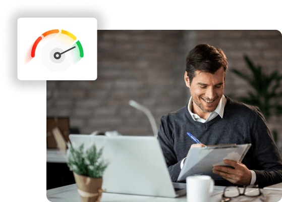 Confident businessman working